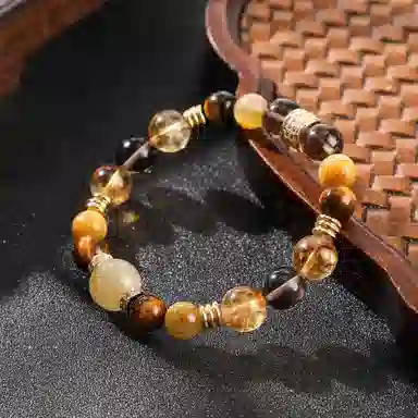 檀纳 新中式招财转运霸气综合 多财多宝八方来财好运爆棚民族风 黄水晶 手串 男女同款情侣款