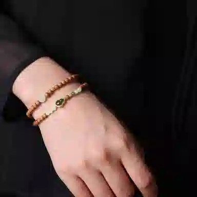 天台山 慢秋色福禄呈祥好运转运 手串 青白玉 男女同款情侣款