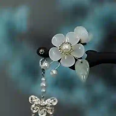 水中玉 古风流苏高级感汉服头饰新中式木质发钗子步摇簪子 发簪 女款