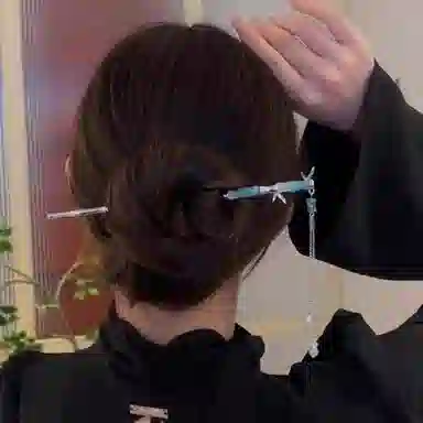 水中玉 新中式竹节流苏簪子 后脑勺盘发发钗古风汉服发饰 发簪 女款