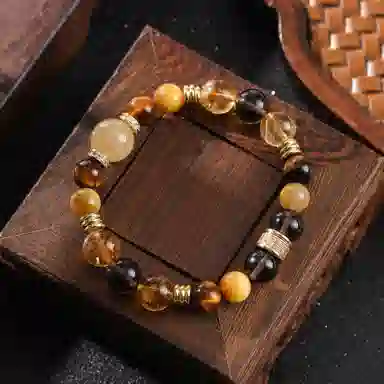 檀纳 新中式招财转运霸气综合 多财多宝八方来财好运爆棚民族风 黄水晶 手串 男女同款情侣款