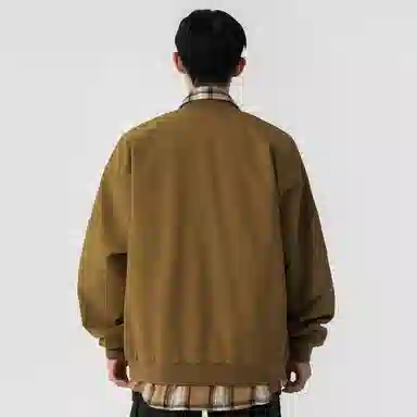 快鱼 美式高街潮流签名字体字母品牌假两件格子时尚百搭复古个性经典休闲户外宽松舒适翻领长袖夹克外套 男女同款