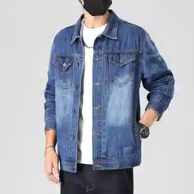 【dme】 美式高街复古水洗做旧潮流印花设计日常通勤休闲百搭宽松牛仔外套 男女同款