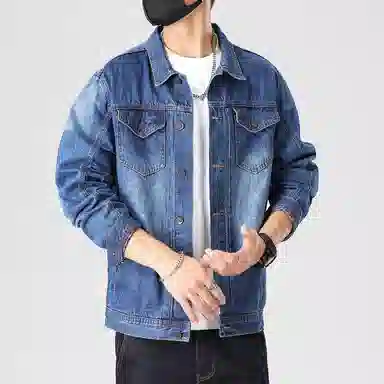 【dme】 美式高街复古水洗做旧潮流印花设计日常通勤休闲百搭宽松牛仔外套 男女同款