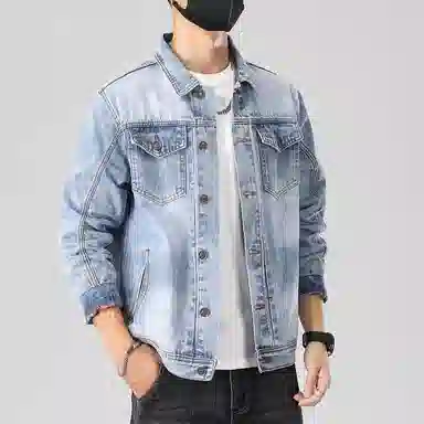 【dme】 美式高街复古水洗做旧潮流印花设计日常通勤休闲百搭宽松牛仔外套 男女同款