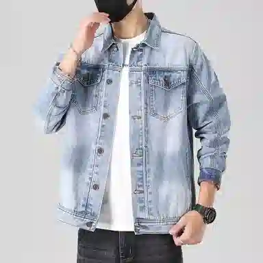 【dme】 美式高街复古水洗做旧潮流印花设计日常通勤休闲百搭宽松牛仔外套 男女同款