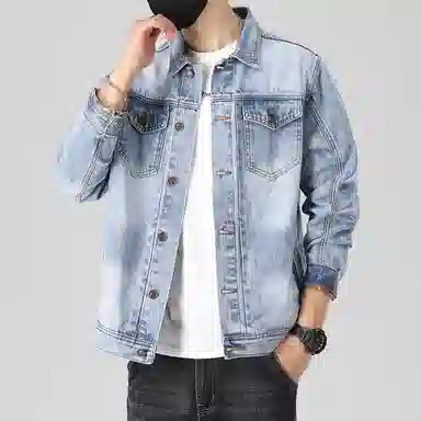 【dme】 美式高街复古水洗做旧潮流印花设计日常通勤休闲百搭宽松牛仔外套 男女同款