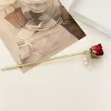 贯古今 新中式高级感玫瑰花 合金 发簪 女款