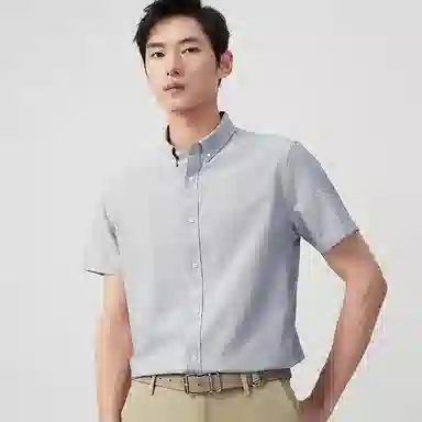 红豆 休闲舒适百搭全棉短袖衬衫 男女同款