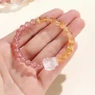 玺璎 新中式草莓晶黄塔九尾狐#好运天然 黄水晶 手串 女款