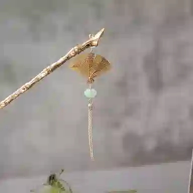 贯古今 可折叠扇子流苏小众设计步摇旗袍汉服盘发头饰发钗 合金 发簪 女款