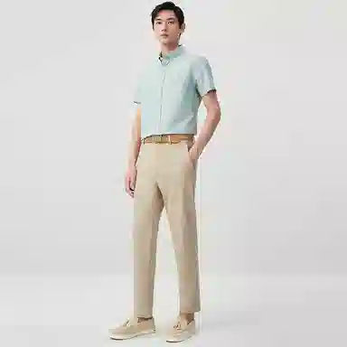 红豆 休闲舒适百搭全棉短袖衬衫 男女同款