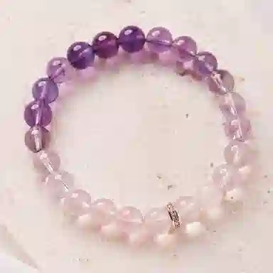 玺璎 考研上岸紫色渐变莫粉#好运天然 紫水晶 手串 女款