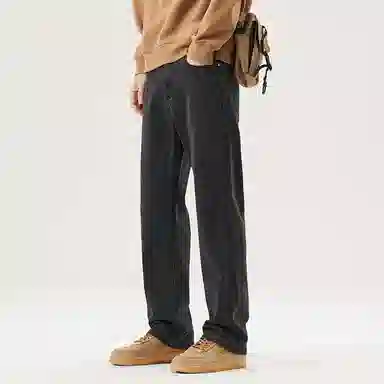 【dme】 美式潮牌纯色时尚宽松百搭简约休闲舒适垂感显高显瘦阔腿牛仔裤 男女同款 黑色