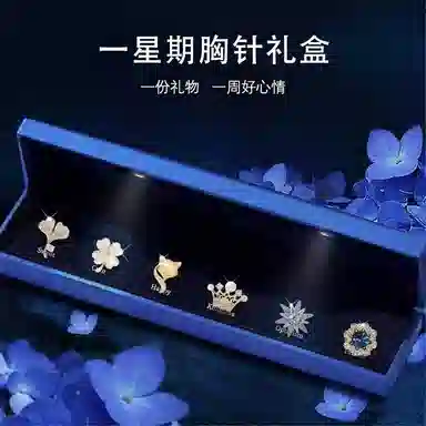缔晶 精致奢华优雅胸花配饰套装 一周时尚通勤 合金 胸针 女款