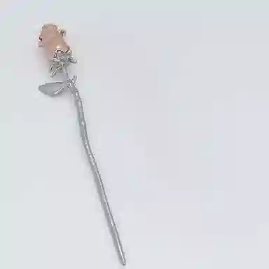 贯古今 高级感新中式花朵发饰玫瑰花 合金 发簪 女款