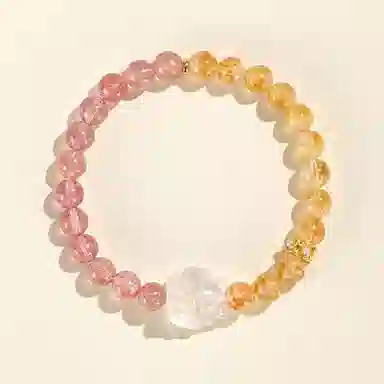 玺璎 新中式草莓晶黄塔九尾狐#好运天然 黄水晶 手串 女款