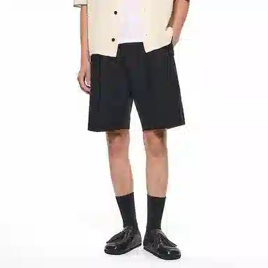 速写 通勤挺括纯色百搭休闲短裤 男款