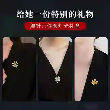 缔晶 森系清新甜美风胸花套装 一周星期时尚配饰礼盒 合金 胸针 女款
