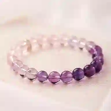 玺璎 考研上岸紫色渐变莫粉#好运天然 紫水晶 手串 女款