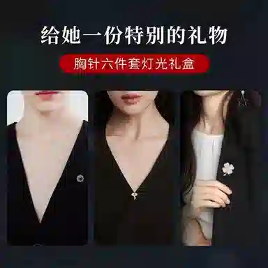 缔晶 精致奢华优雅胸花配饰套装 一周时尚通勤 合金 胸针 女款