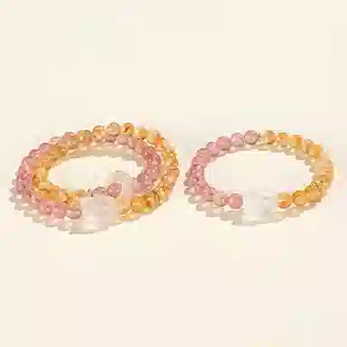 玺璎 新中式草莓晶黄塔九尾狐#好运天然 黄水晶 手串 女款