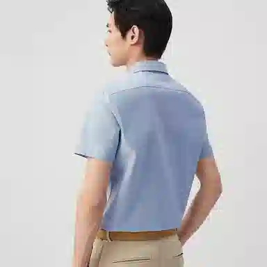 红豆 休闲舒适百搭全棉短袖衬衫 男女同款