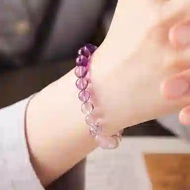 玺璎 考研上岸紫色渐变莫粉#好运天然 紫水晶 手串 女款