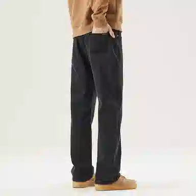 【dme】 美式潮牌纯色时尚宽松百搭简约休闲舒适垂感显高显瘦阔腿牛仔裤 男女同款 黑色