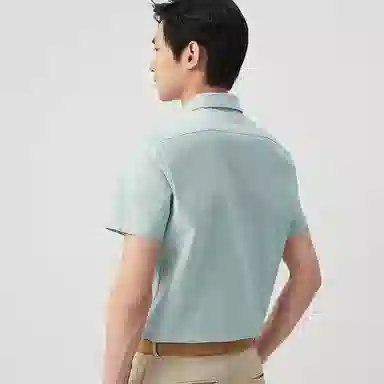 红豆 休闲舒适百搭全棉短袖衬衫 男女同款