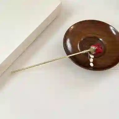 贯古今 新中式高级感玫瑰花 合金 发簪 女款