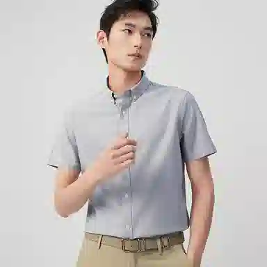 红豆 休闲舒适百搭全棉短袖衬衫 男女同款