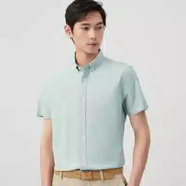 红豆 休闲舒适百搭全棉短袖衬衫 男女同款