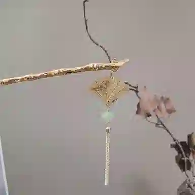 贯古今 可折叠扇子流苏小众设计步摇旗袍汉服盘发头饰发钗 合金 发簪 女款