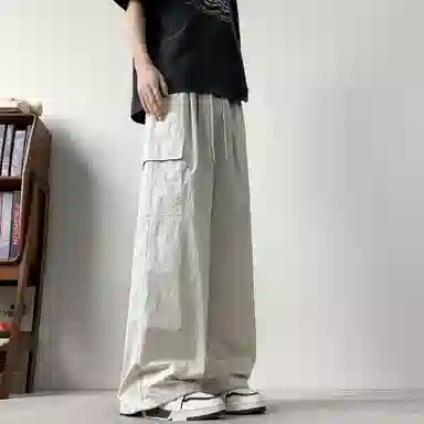 大卫贝肯 美式潮牌字母印花宽松舒适户外通勤防风防水速干伞兵工装直筒休闲裤 男女同款