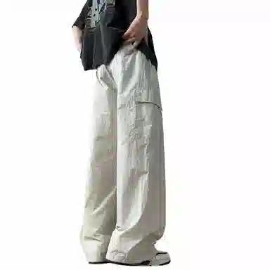 大卫贝肯 美式潮牌字母印花宽松舒适户外通勤防风防水速干伞兵工装直筒休闲裤 男女同款