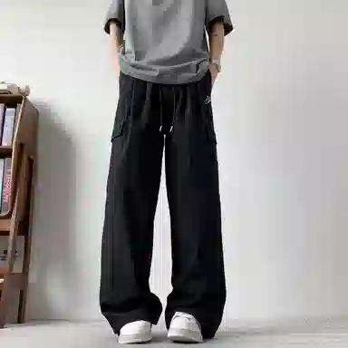 大卫贝肯 美式潮牌字母印花宽松舒适户外通勤防风防水速干伞兵工装直筒休闲裤 男女同款