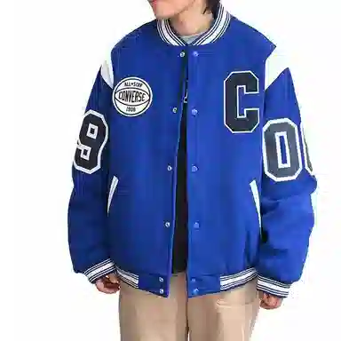 Converse Luxe Varsity Jacket Blue