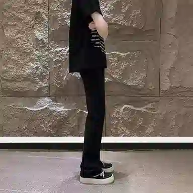 颂希尔 美式高街潮牌基础款百搭休闲水洗做旧弹力宽松直筒牛仔裤 男女同款