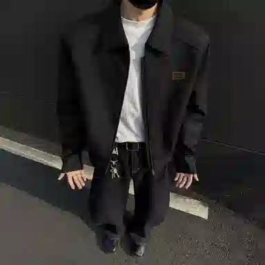 冰飞 高街复古高级感小西装外套宽松休闲时尚潮流百搭气质痞帅港味机车学院风长袖夹克 男女同款