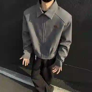 冰飞 高街复古高级感小西装外套宽松休闲时尚潮流百搭气质痞帅港味机车学院风长袖夹克 男女同款