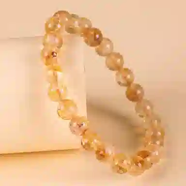 琦珂 有钱花财源滚滚吸金招米 暴富好运金发晶时来运转八方来财闪耀小众寓意 水晶 手串 女款