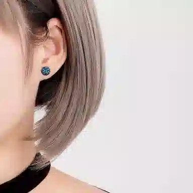 丹琴 水晶簇潮牌痞帅耳饰百搭高级感黑色小众气质 合金 耳钉 男女同款情侣款