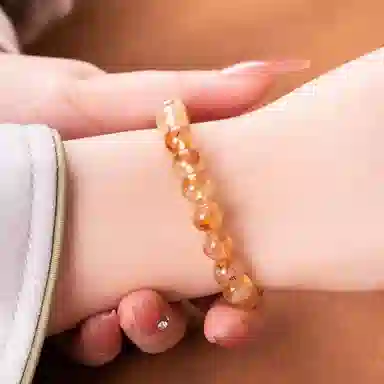 琦珂 有钱花财源滚滚吸金招米 暴富好运金发晶时来运转八方来财闪耀小众寓意 水晶 手串 女款