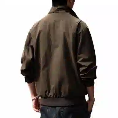 贵色 主题系列 高端美式简约字母刺绣工装夹克外套 男款 咖啡
