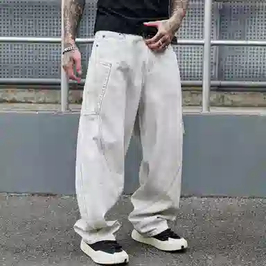 PANDA ADEVIL Baggy Pants White