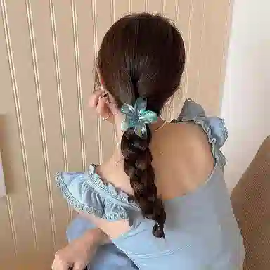 水中玉 透明花朵抓夹 后脑勺半扎发中号鲨鱼夹头饰夹子发卡发抓 发夹 女款