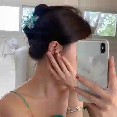 水中玉 透明花朵抓夹 后脑勺半扎发中号鲨鱼夹头饰夹子发卡发抓 发夹 女款