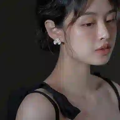 喜潮 小清新彩色滴釉花朵小众百搭 合金 耳环 女款