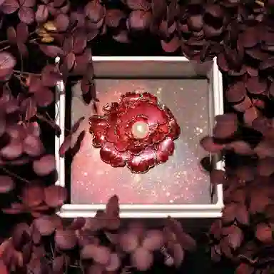 山一丸 复古多层立体牡丹花淡水珍珠 铜 胸针 女款